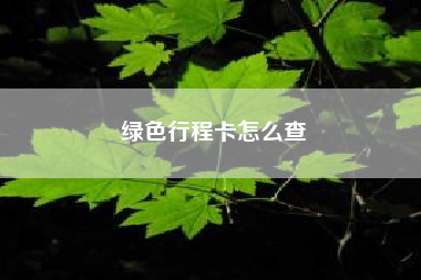 绿色行程卡怎么查——行程卡是绿色的可以自由通行么