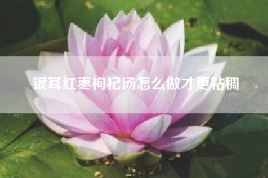 银耳红枣枸杞汤怎么做才更粘稠~银耳红枣枸杞汤的做法